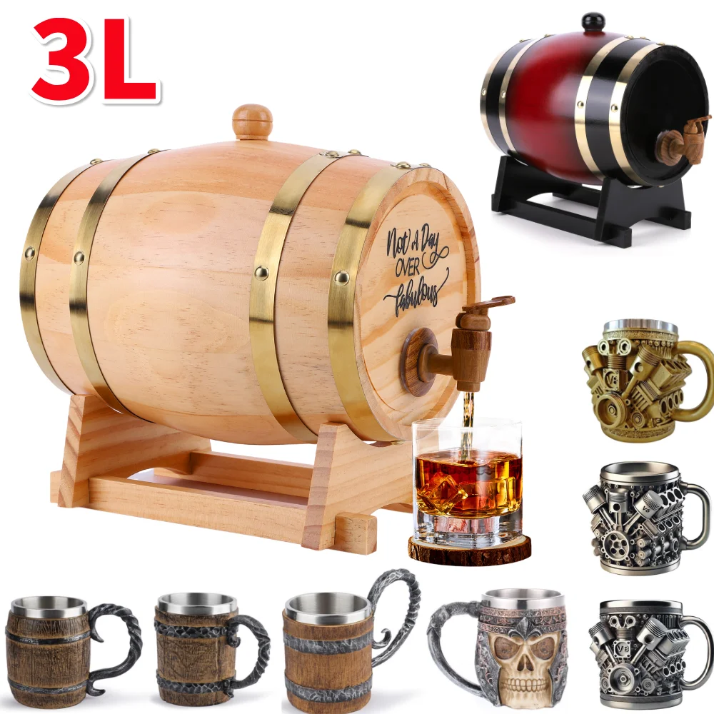 Wine Whiskey Beer - Деревянная бочка для виски объемом 3