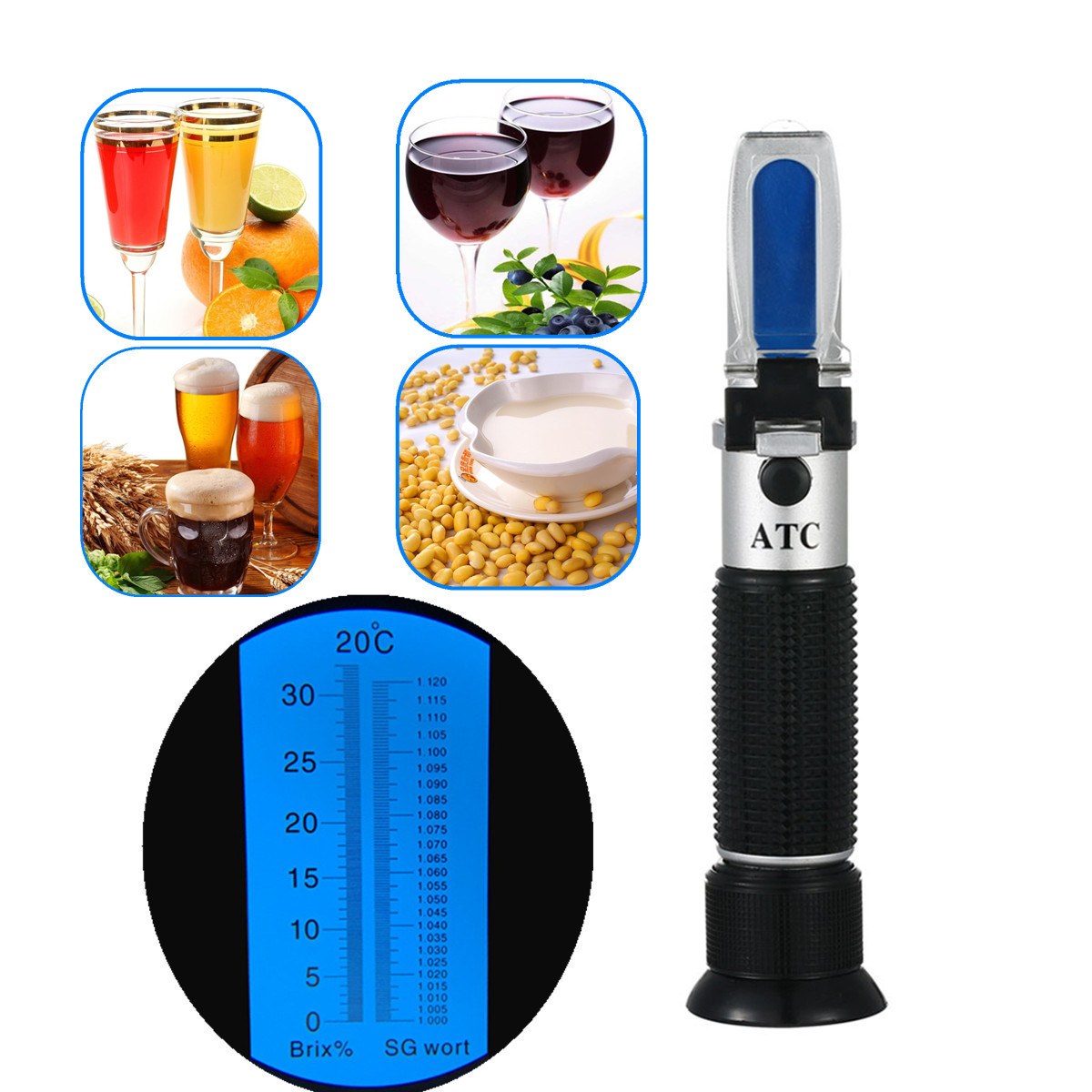 Wine To Beer Alcohol - Рефрактометр 0-32% Brix Пивоваренный сухар SG