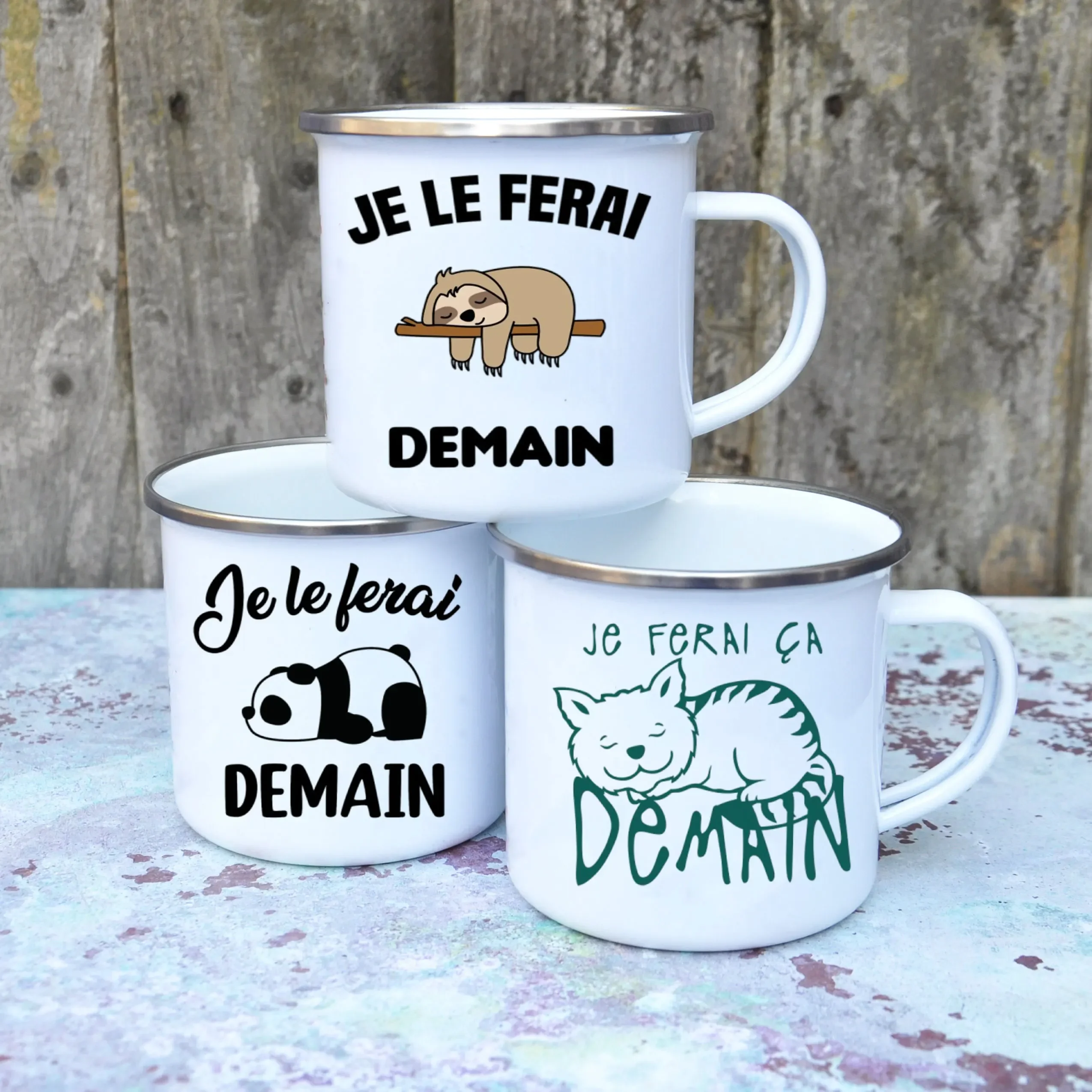 Cute Enamel Coffee Mug French  – обзор и цена Wine Beer Coffee Drink