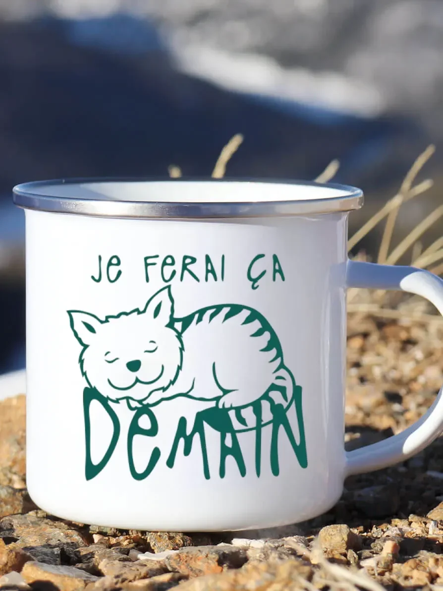Cute Enamel Coffee Mug French  – обзор и цена Wine Beer Coffee Drink