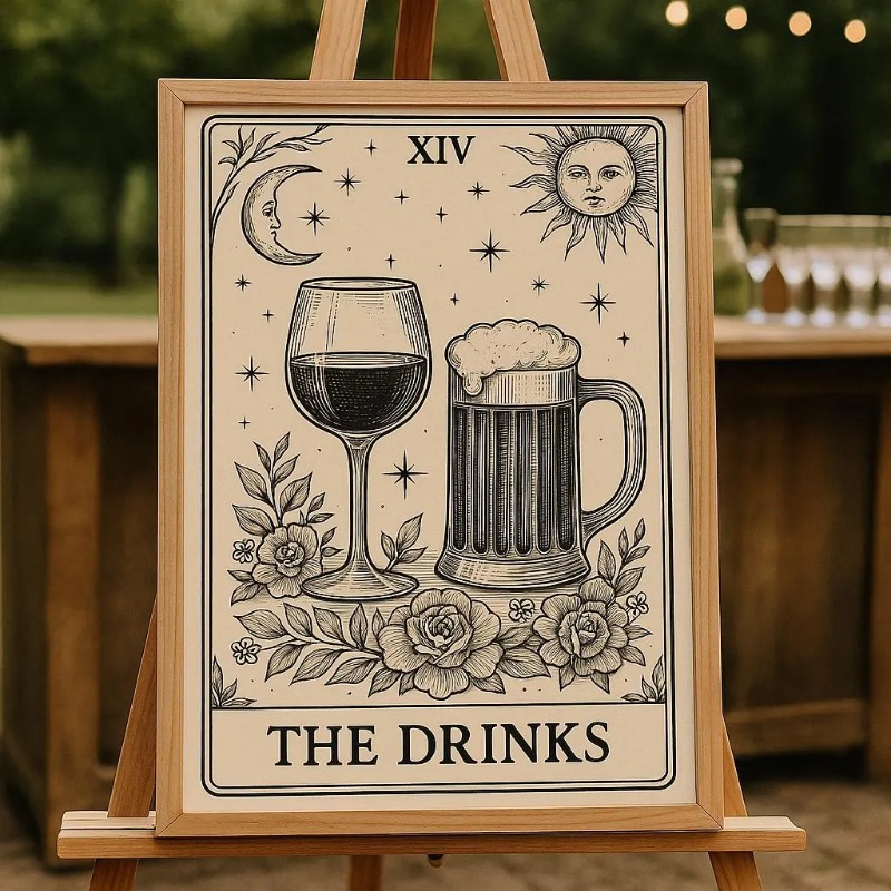 Винтажный постер Таро для свад – обзор и цена Wine Beer Menu